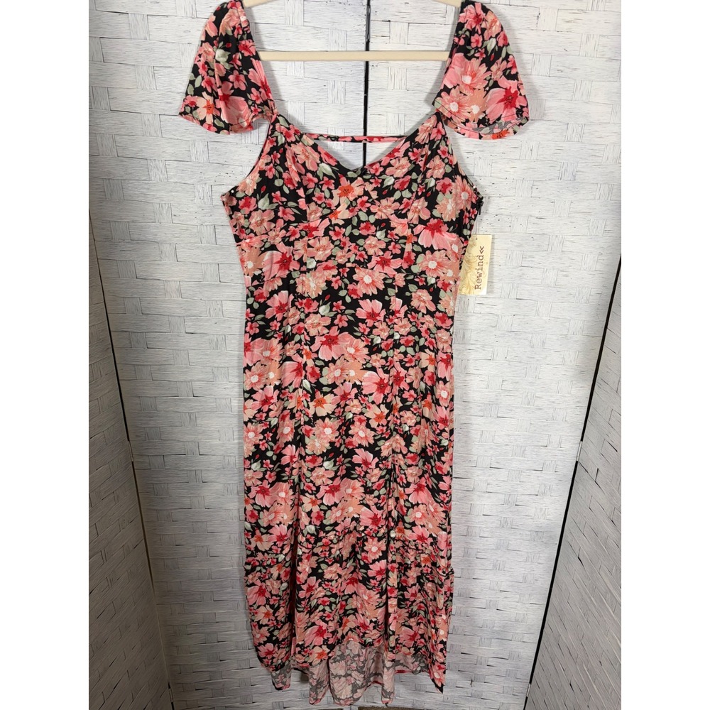 Rewind Womens Dress High‎ Low floral Lace Up Back Feminine Coquette feminine